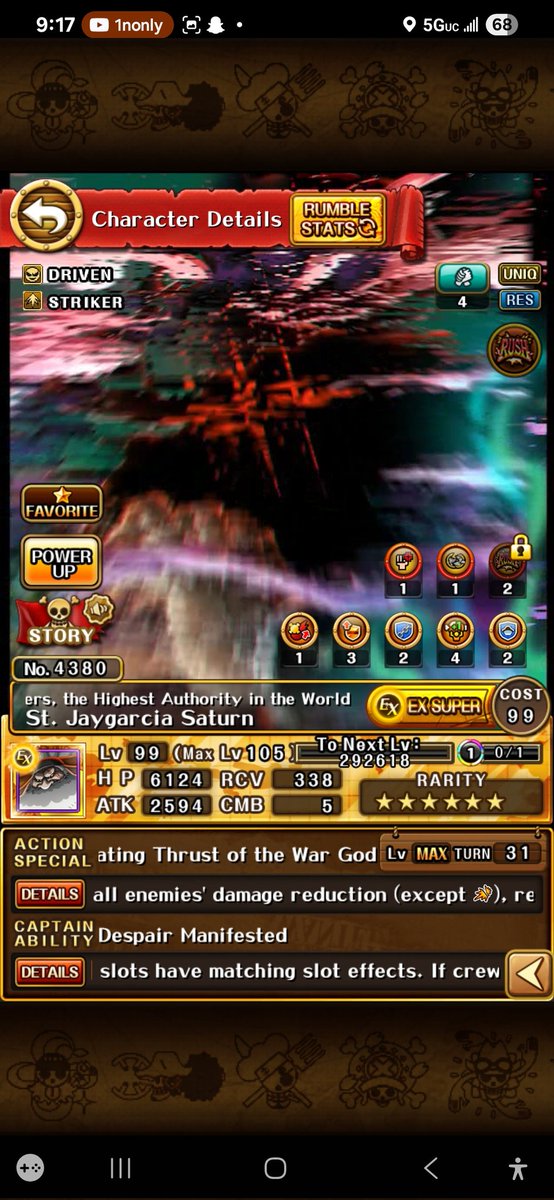 TheSkimaskG_'s tweet photo. https://t.co/FoN3AeVqQL #StSaturnStarfall #OPTC11th #ONEPIECE #OPTC 
Got him! Plus great pulls https://t.co/wpIuW1nBL0
