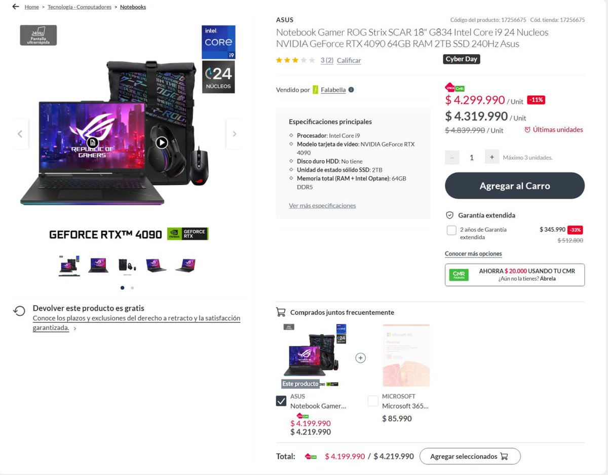 James_Pride's tweet photo. Que pasó aquí @FalabellaAyuda???
Una laptop que ya valía 4 millones 200 mil pesos, subió casi 640 lucas más en un momento, y ahora lo "bajan" y la diferencia son 100 lucas más con la CMR del valor original, y no que estamos en #CyberDay2025 #CyberCL???
#CyberRataLive
#CyberRata https://t.co/qHkthpj5CQ
