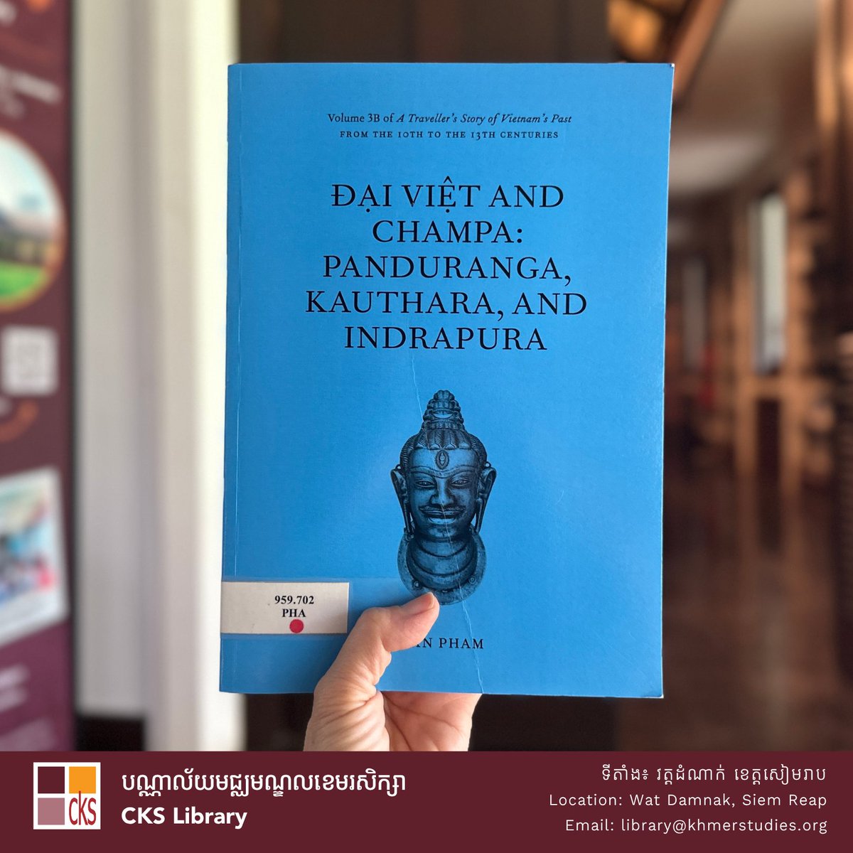 Explore the artistic and political legacy of Champa (5th–10th c.) in Đại Việt and Champa by Tan Pham. Focusing on Panduranga, Kauthara and Indrapura, this volume details Cham dynasties, religion, and architecture. Now available at the #CKSLibrary in Siem Reap, Cambodia.