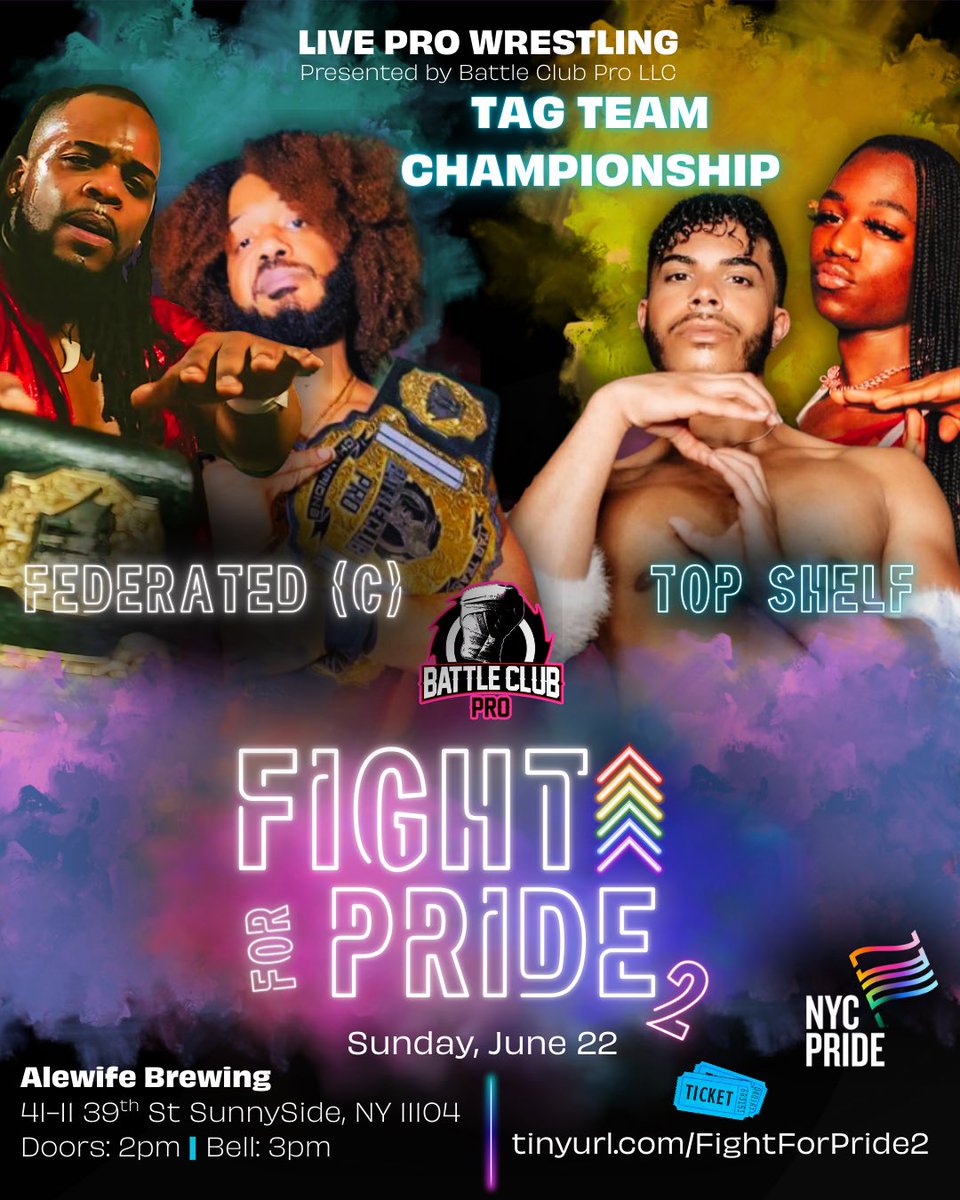 Top Shelf are making waves — bold, unapologetic, and fully on their terms.

Federated have dominated by any means necessary.

Now they collide for the <a href="/Battleclubpro/">Battle Club Pro</a> Tag Team Championships.

🎟️ tinyurl.com/FightForPride2