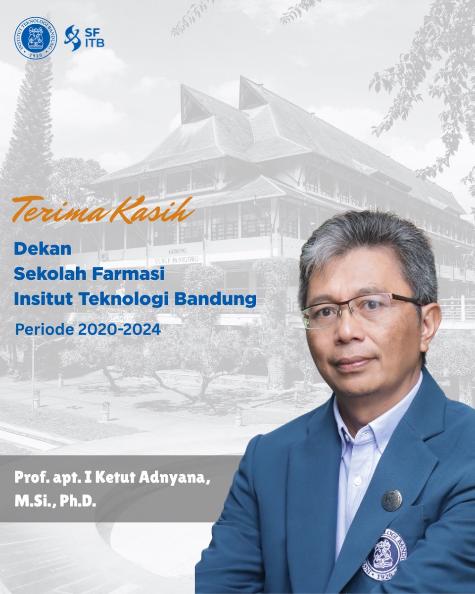 FarmasiItb's tweet photo. Sivitas Akademika Sekolah Farmasi ITB mengucapkan
Selamat dan Sukses atas dilantiknya Prof. Dr. apt. Diky Mudhakir, https://t.co/fkeiFANRtk., https://t.co/5pOk4X1ZNU. sebagai Dekan Sekolah Farmasi ITB Periode 2025-2030.

Selengkapnya di https://t.co/TpGbahTOWh https://t.co/0X7XdFGh6i