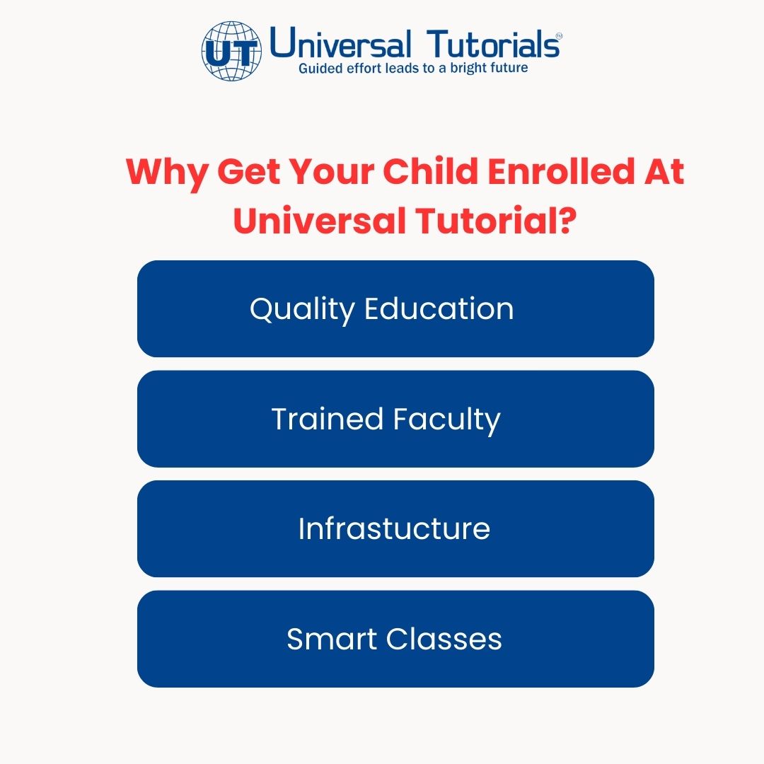 utofficial1998's tweet image. 🌟 Give your child the best foundation for success! 🌟
At Universal Tutorial, we offer:
✔️ Quality Education
✔️ Trained Faculty
✔️ State-of-the-art Infrastructure
✔️ Smart Classes for Modern Learning

🌏 universaltutorials.in
📞7718898822

#UniversalTutorial #QualityEducation