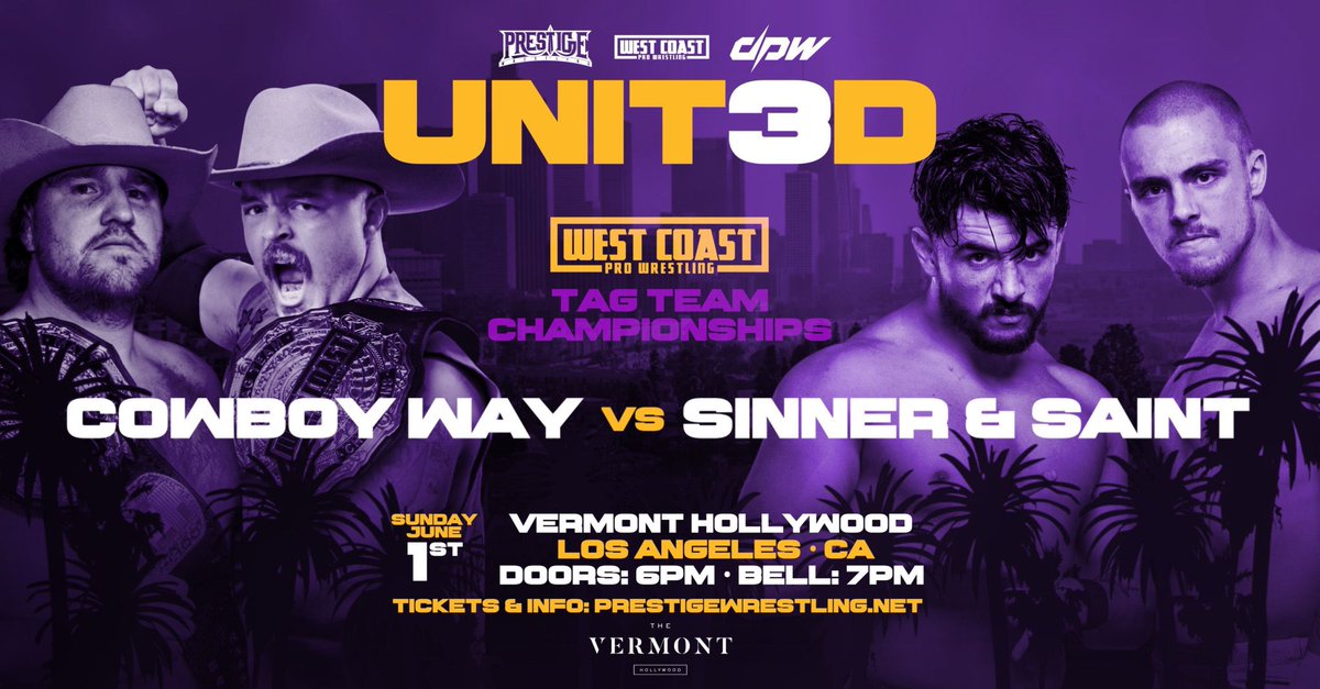 Prestige Wrestling (@wrestleprestige) on Twitter photo ***WEST COAST PRO TAG TEAM CHAMPIONSHIPS***
MAIN EVENT TIME
<a href="/NotThatShire/">Thomas Shire</a> & <a href="/1called_manders/">1 Called Manders ワン・コールド・マンダース</a> defend against <a href="/thejudasicarus/">Judas Icarus</a> & <a href="/proTWilliams/">Travis Williams</a> RIGHT NOW on #UNIT3D!
Tune in FOR FREE on YouTube now: youtube.com/live/67rICiWUU… ***WEST COAST PRO TAG TEAM CHAMPIONSHIPS***
MAIN EVENT TIME
<a href="/NotThatShire/">Thomas Shire</a> & <a href="/1called_manders/">1 Called Manders ワン・コールド・マンダース</a> defend against <a href="/thejudasicarus/">Judas Icarus</a> & <a href="/proTWilliams/">Travis Williams</a> RIGHT NOW on #UNIT3D!
Tune in FOR FREE on YouTube now: youtube.com/live/67rICiWUU…