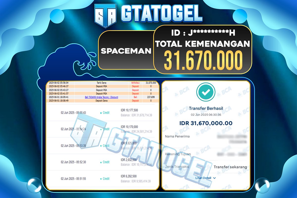 GTATOGEL's tweet photo. SELAMAT KEPADA ID : J********H

TELAH MELAKUKAN WITHDRAW SEBESAR 31.670.000 JT (SPACEMAN) DI BAYAR LUNAS 

semoga hoki selalu buat para member setia GTATOGEL 

LOGIN GTATOGEL SUPER CEPAT 

 LINK : https://t.co/d56qaNlSu0

Silahkan akses linknya bosku https://t.co/FvcivmBOyG