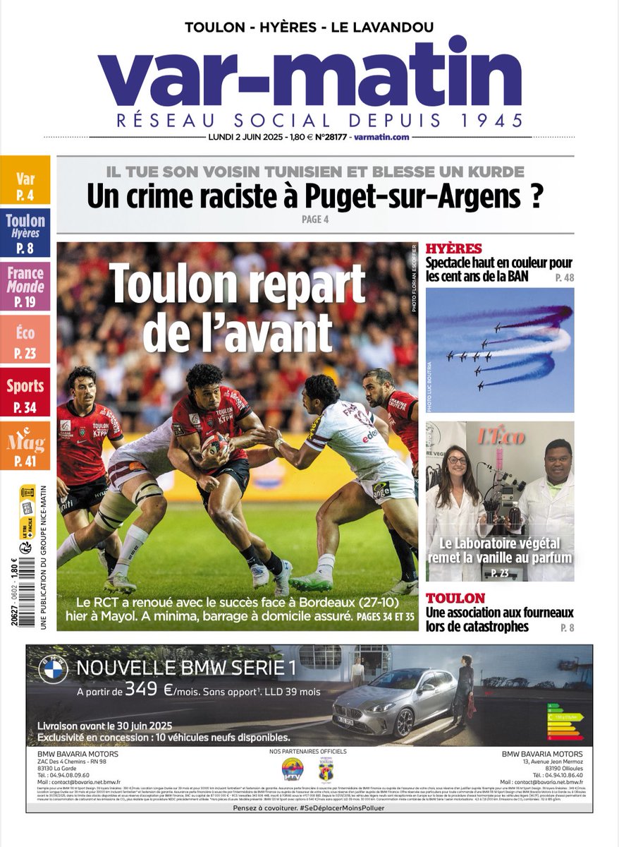 À lire ce lundi dans <a href="/Var_Matin/">Var-matin</a>