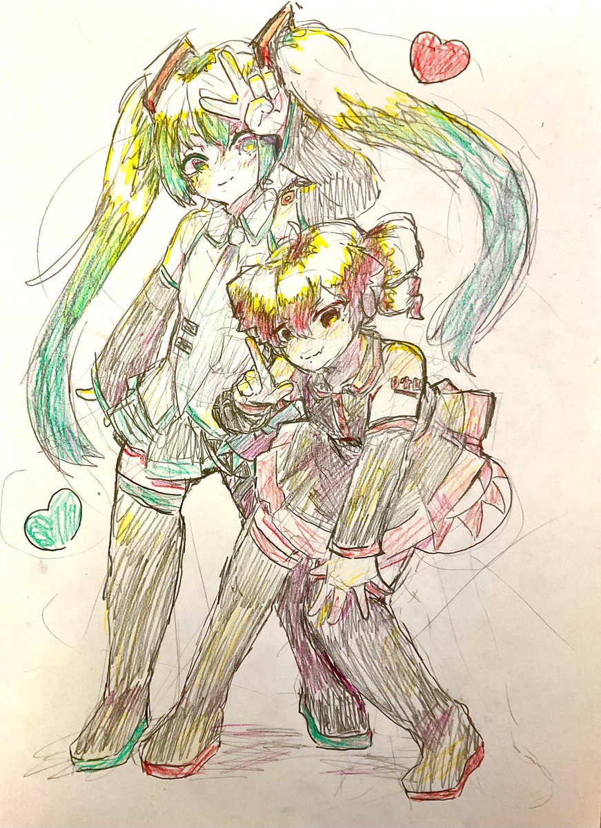 Anbuburu's tweet image. Miku &amp;amp; Teto gaming