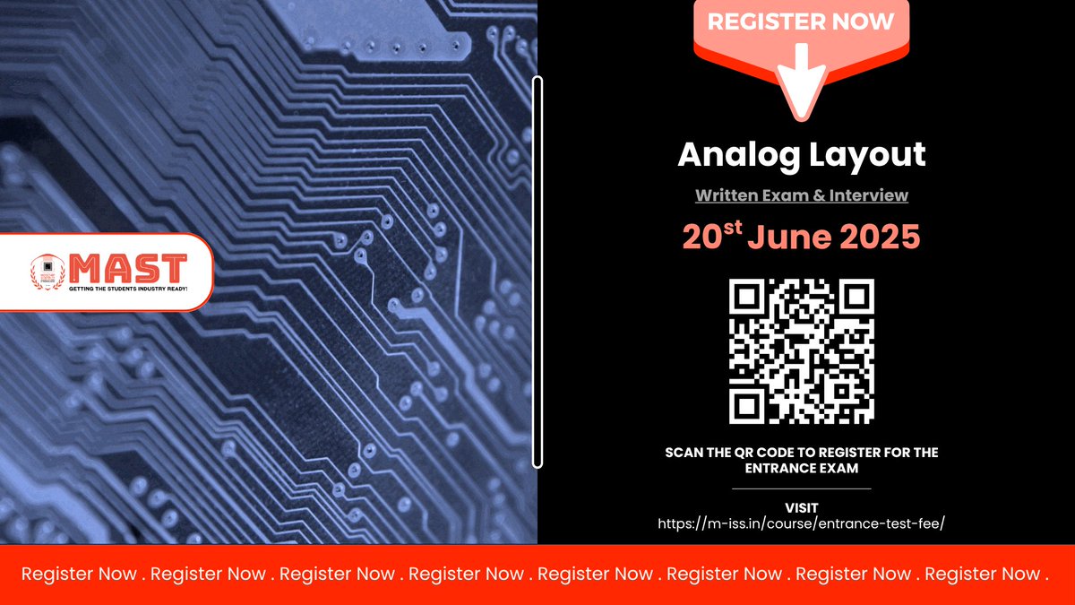 Step into the world of Analog Layout Design with our hands-on, industry-aligned training program! 🎯
Tailored for Freshers, VLSI Aspirants, and Analog Enthusiasts ready to build a solid career foundation.

👉 Get Skilled. Get Hired. Register Now @ lnkd.in/gbrTuVAw