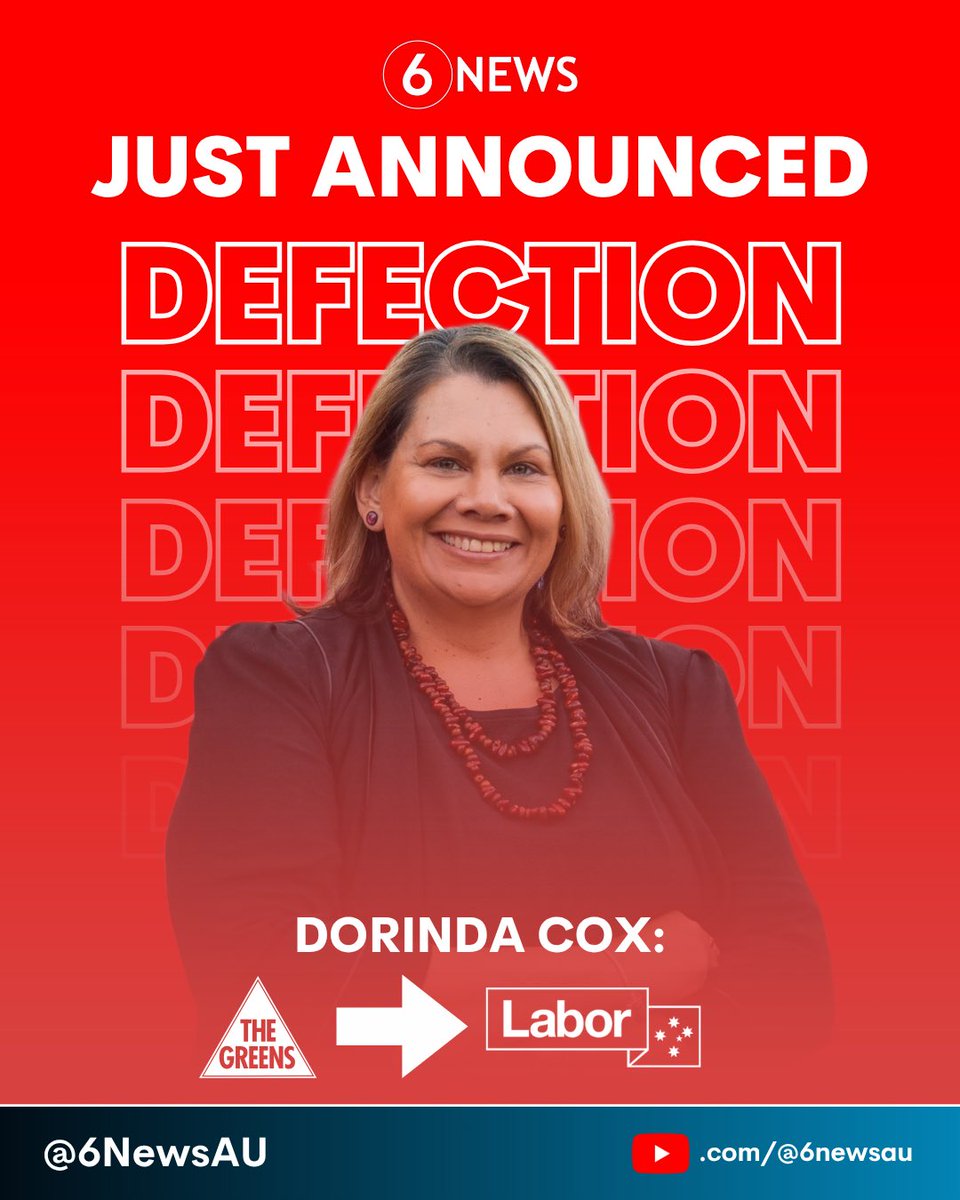 #BREAKING 🚨 Western Australian senator Dorinda Cox has announced she’s quit the Greens to join the Labor Party

Anthony Albanese spoke alongside her, saying past bullying allegations against Cox were “dealt with appropriately”