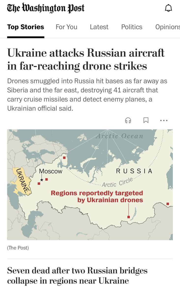 Washington Post explains the scope of drone attack in Russia. Evidence from Russian accounts illustrate the effectiveness of Ukrainian intelligence.
Never forget which country hit first &amp; invaded the other.
Putin turned Russia into a belligerent rentier state to sustain his power