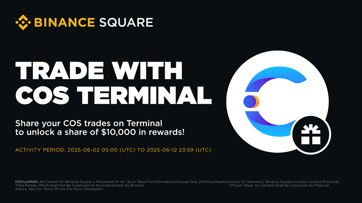 Contentos hợp tác với Binance Square. Giao dịch $COS và chia sẻ trên @Binance Square để nhận phần thưởng COS trị giá $10,000💸 !

Trade $COS trên Binance, share giao dịch của bạn qua COS Terminal với #MyCOSTrade, và đăng hiệu suất của bạn trên X để mở khóa