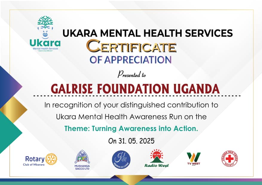 Galrise Foundation Uganda (@galriseuganda) on Twitter photo @GalriseFoundation joined the Mental Health Run in Mbarara City, organized by <a href="/ukara_info/">Ukara Mental Health Services</a>,As we promote mental well-being, we're reminded of our humanitarian work in supporting vulnerable communities.let's prioritize mental health #HumanityFirst #empowerhergoals25 @GalriseFoundation joined the Mental Health Run in Mbarara City, organized by <a href="/ukara_info/">Ukara Mental Health Services</a>,As we promote mental well-being, we're reminded of our humanitarian work in supporting vulnerable communities.let's prioritize mental health #HumanityFirst #empowerhergoals25