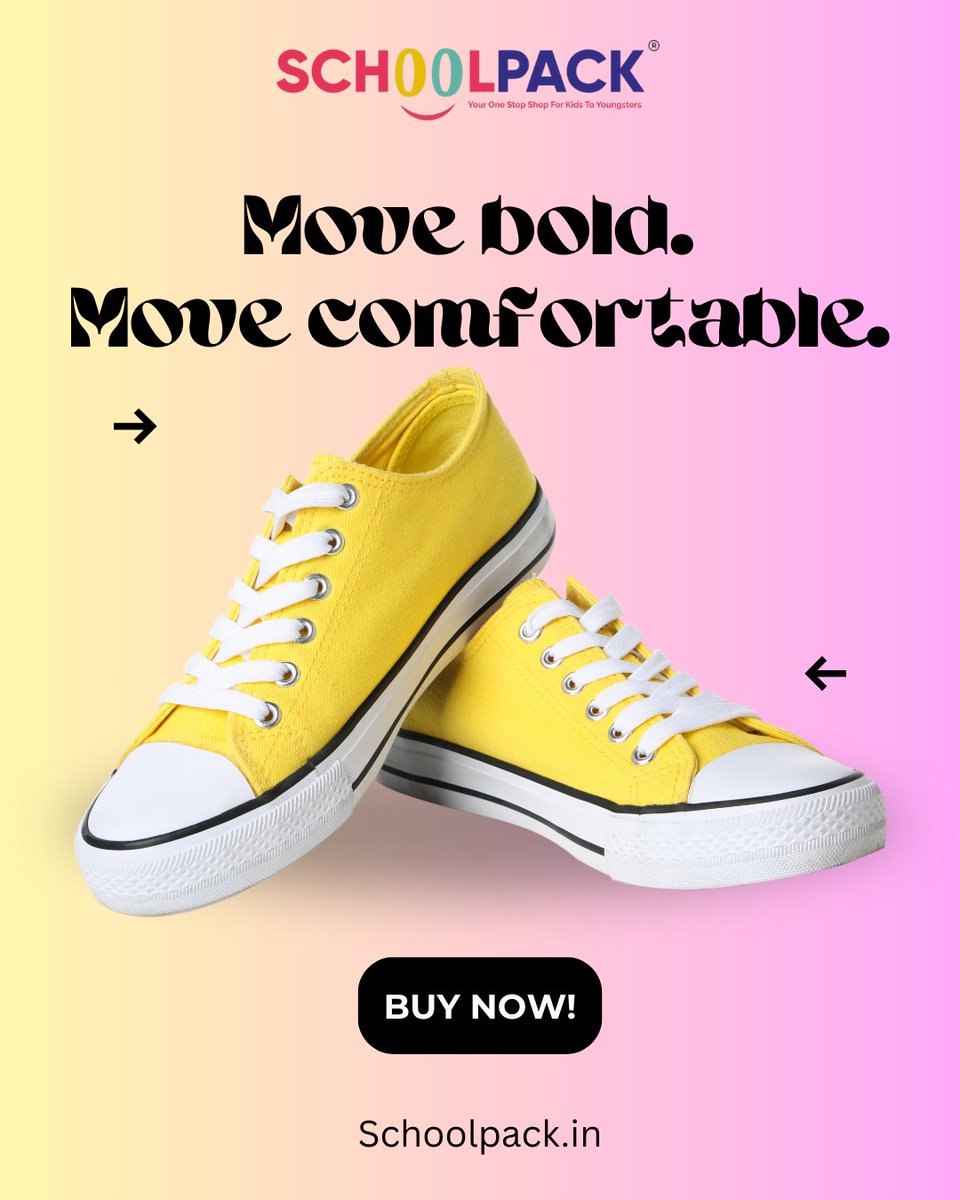 Schoolpack01's tweet image. Bold steps start here.
🟡 Bright. Comfy. Confident.
Shop now at Schoolpack.in 👟✨
#Schoolpack
#SchoolpackStyle
#StepWithSchoolpack
#MoveBold
#MoveComfortable
#BrightSteps