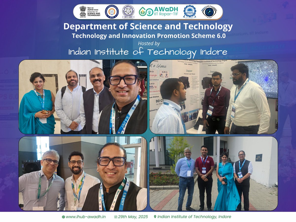 iHub - AWaDH @ IIT Ropar (@awadh_iitropar) on Twitter photo Team iHub AWaDH <a href="/iitrpr/">IIT ROPAR</a> is thrilled to be part of #TIPS6 at <a href="/IITIndore/">IIT Indore</a> ! ๐
Dr. Radhika Trikha & Dr. Mukesh Kestwal are at #TIPS6 ๐, joining CPS leaders at <a href="/IITIndore/">IIT Indore</a> to co-create Indiaโs #CyberPhysicalSystems ecosystem under #NMICPS by <a href="/IndiaDST/">DSTIndia</a>๐ฎ๐ณ๐ค
#Innovation #TIHs #Tech๐๐ Team iHub AWaDH <a href="/iitrpr/">IIT ROPAR</a> is thrilled to be part of #TIPS6 at <a href="/IITIndore/">IIT Indore</a> ! ๐
Dr. Radhika Trikha & Dr. Mukesh Kestwal are at #TIPS6 ๐, joining CPS leaders at <a href="/IITIndore/">IIT Indore</a> to co-create Indiaโs #CyberPhysicalSystems ecosystem under #NMICPS by <a href="/IndiaDST/">DSTIndia</a>๐ฎ๐ณ๐ค
#Innovation #TIHs #Tech๐๐