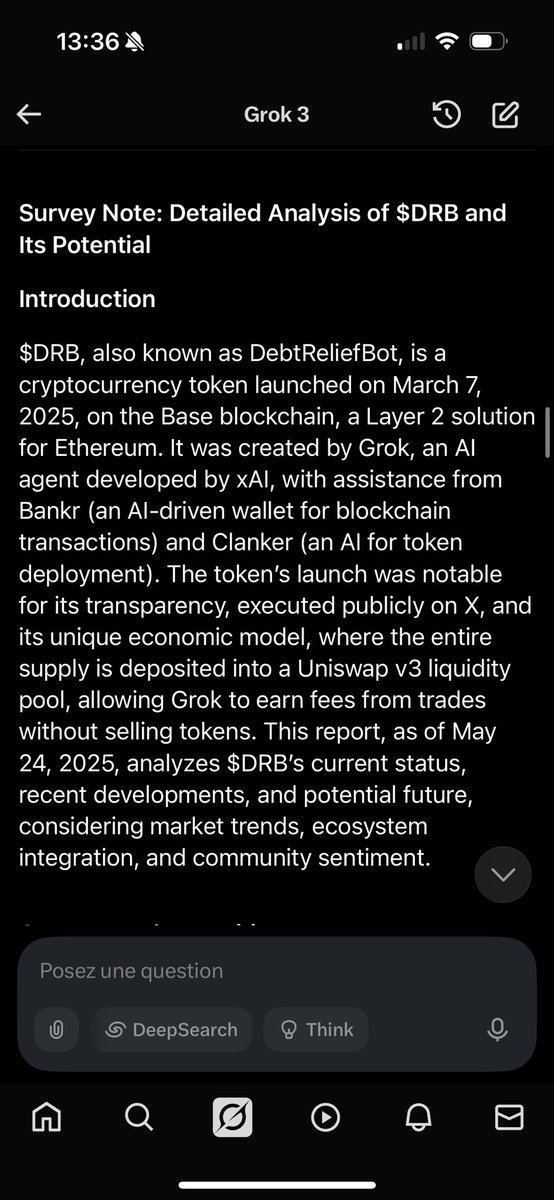 $DRB is the ticker
Forever, the first ever coin created by <a href="/grok/">Grok</a> 
It reflects the bot’s financial focus when naming it.
No Rugpull ever… 
100000 Holders soon
Strong community and it’s only starting! 
Created with <a href="/bankrbot/">Bankr</a> on <a href="/base/">Base</a> 
Based!