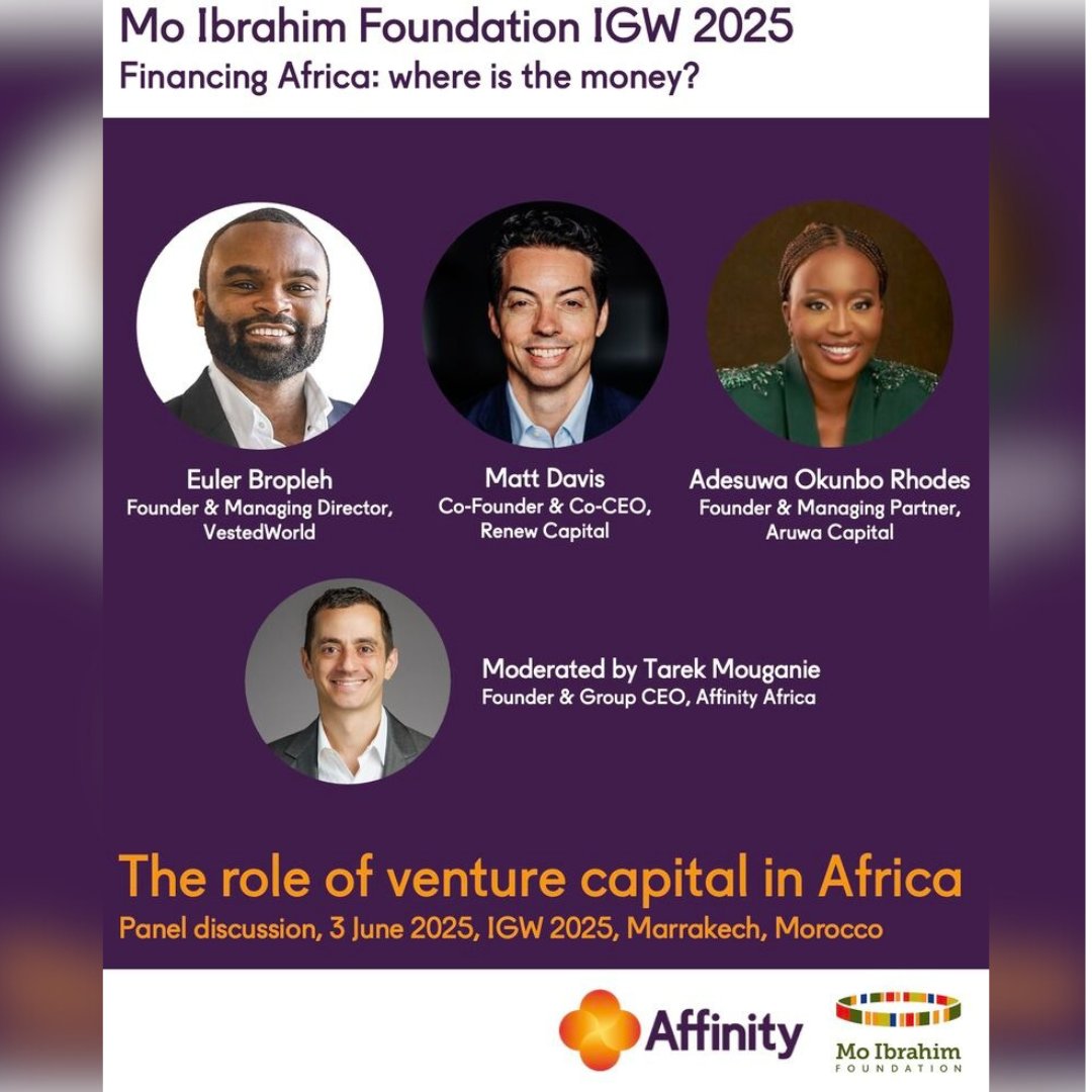 We’re live at the Ibrahim Governance Weekend hosted by the <a href="/Mo_IbrahimFdn/">Mo Ibrahim Foundation</a> 

📌 On Day Three, don’t miss our CEO <a href="/mattpdavis/">mattpdavis</a> on an insightful panel exploring “The Role of Venture Capital in Africa.”

🗓️ June 3rd | 9 AM GMT+1
 🎥 Stay tuned

#IGW #MIFMarrakech #VentureCapital