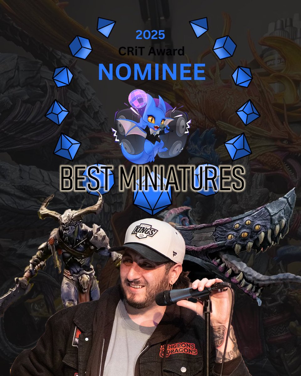 AleksDavidRoyt's tweet image. YOUR BOY WAS NOMINATED FOR BEST MINIATURES AT THE CRIT AWARDS.
Check out these other incredible talents and if you feel inclined to do so you can vote here:
docs.google.com/forms/d/e/1FAI…