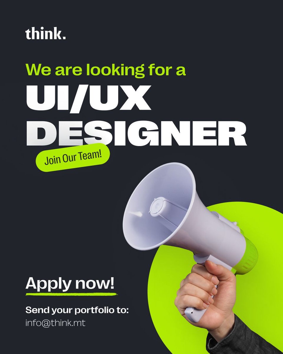 think_malta's tweet photo. 🎨 We’re on the hunt for a UX/UI Designer 👀 

Are you passionate about clean interfaces, pixel-perfection, &amp; rethinking what great design looks like? At Think, we’re looking for someone who lives &amp; breathes design.

Apply now 👉 https://t.co/UZQmNA6mBe https://t.co/f1SEI136pG