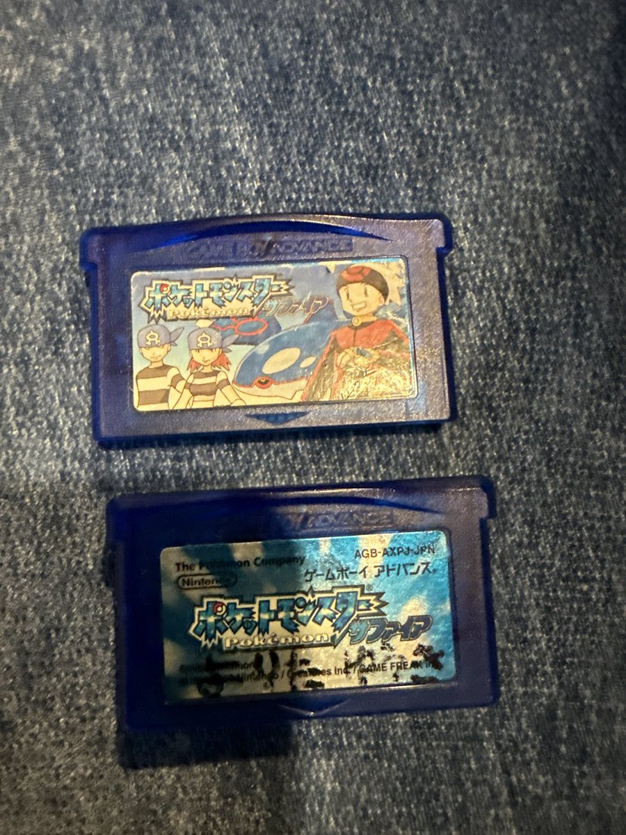 So I picked up the top copy of Sapphire in Japanese at a pawn shop who said it was a fake copy. Wasn’t til a recent post from <a href="/JohnstoneYT/">Johnstone</a> that I realised it’s a real copy and just as a label from a magazine over the top. Cost me like $10 cause the dude thought it was fake 😭🤣