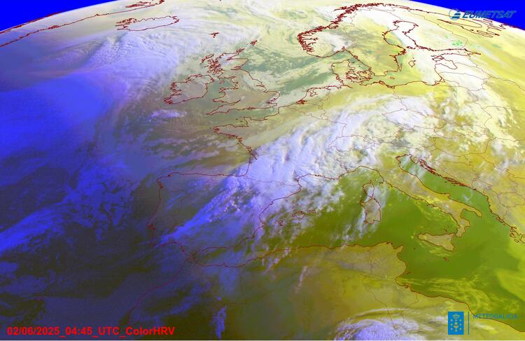⛅ Bo día! Circulación de nordés marcada a que temos, polo que hai que agardar un luns con máis nubes no norte, ceos abertos no sur con máximas rondando os 24-25°C en #Ourense e Rías Baixas, máis fresco no norte.

Feliz luns!