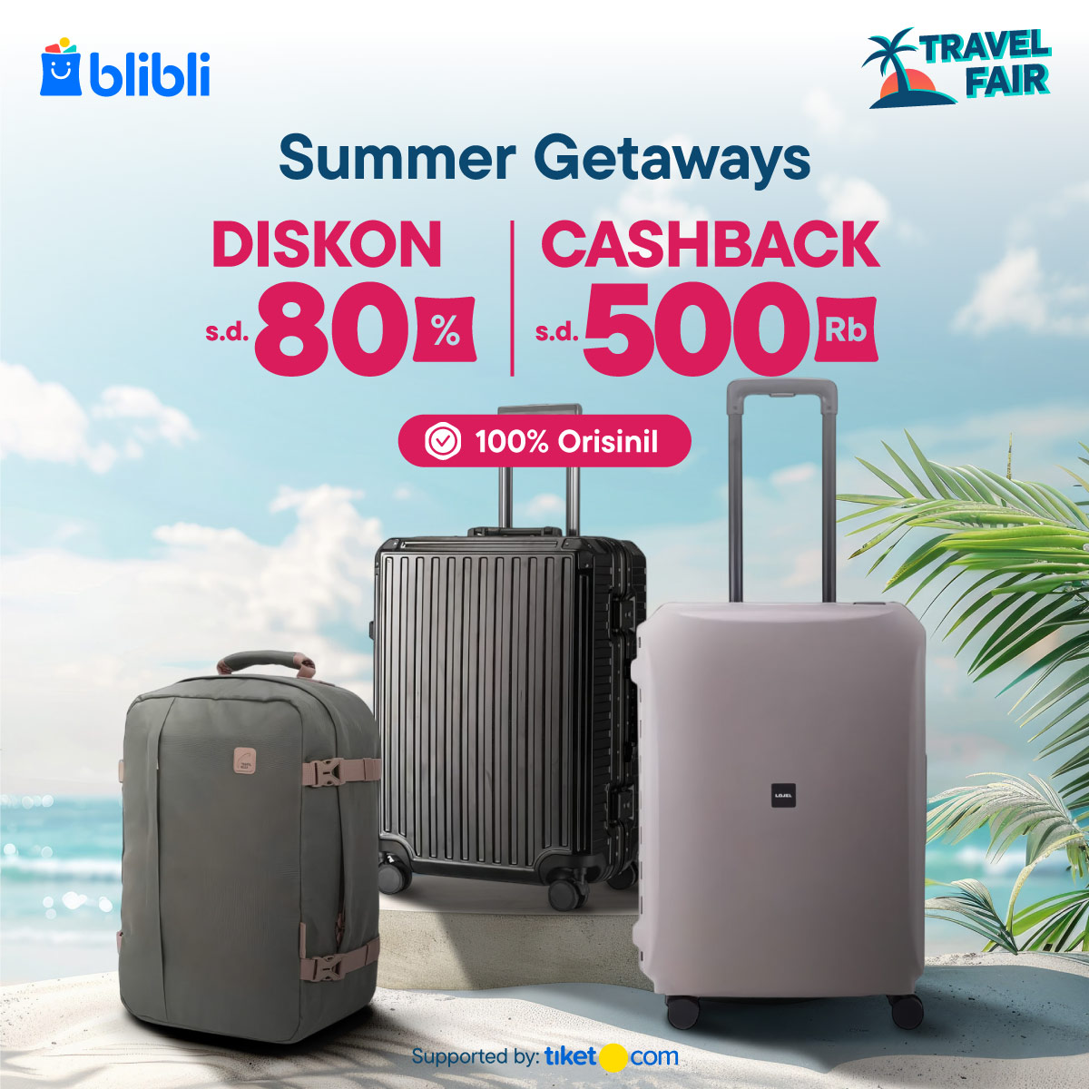 Ada yang mau 100 ribu?! ✨𝑵𝑲𝑲𝑪𝑯𝑰 📷
yuk, Nanti Kita Kasih Cepek Hari Ini!

• Quote Tweet dengan 1 barang wajib saat traveling!
• FOLLOW <a href="/bliblidotcom/">Blibli</a>
+ RT LIKE tweet ini
• Pemenang acak

Cek link ini utk dapetin promonya📷 👇
blibli.onelink.me/aFLN/travelfair
#BlibliHOM