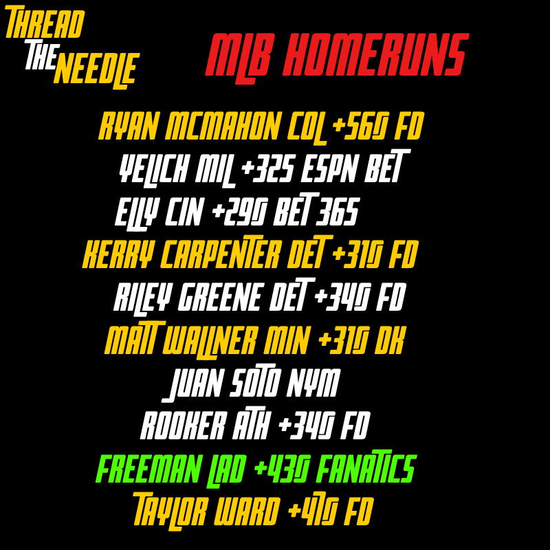 GriMeZT1's tweet image. #GamblingX #MLBHR #ThreadTheNeedle