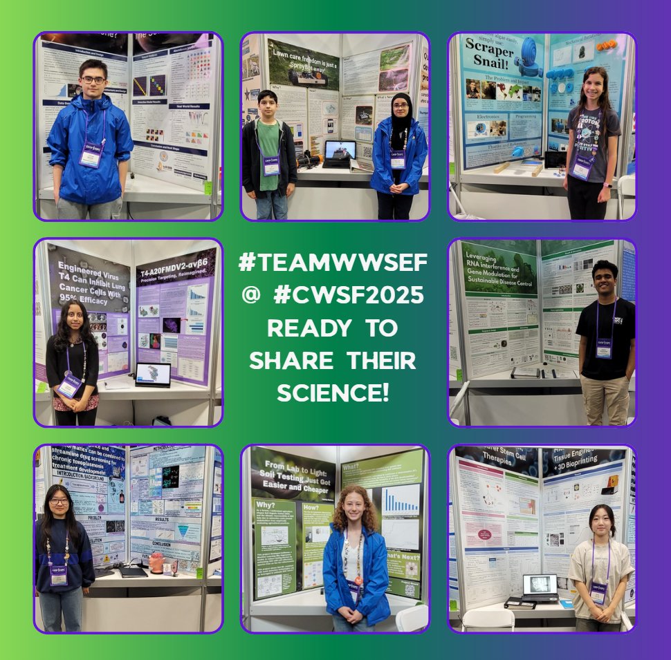 #TeamWWSEF at #CWSF2025: all set up and ready to share their science! Day 2 on Monday has them chatting with judges about their research, programming, designs, and future applications. Enjoy the experience! <a href="/ysc/">ysc</a> #sciencefair #youthsciencecanada #research #innovation #engineering