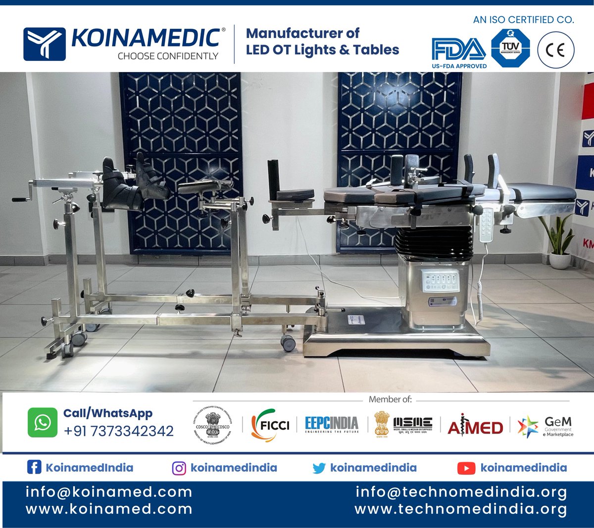 koinamedindia's tweet image. ADVANCING HEALTHCARE THROUGHT CUTTING-EDGE TECHNOLOGY! Here is the #Koinamedic 1204 Advance + 1206 Albee #OTtable with top sliding. Comprehensive details about this #CArmtable in this demo video: youtube.com/watch?v=NZ3-5e…