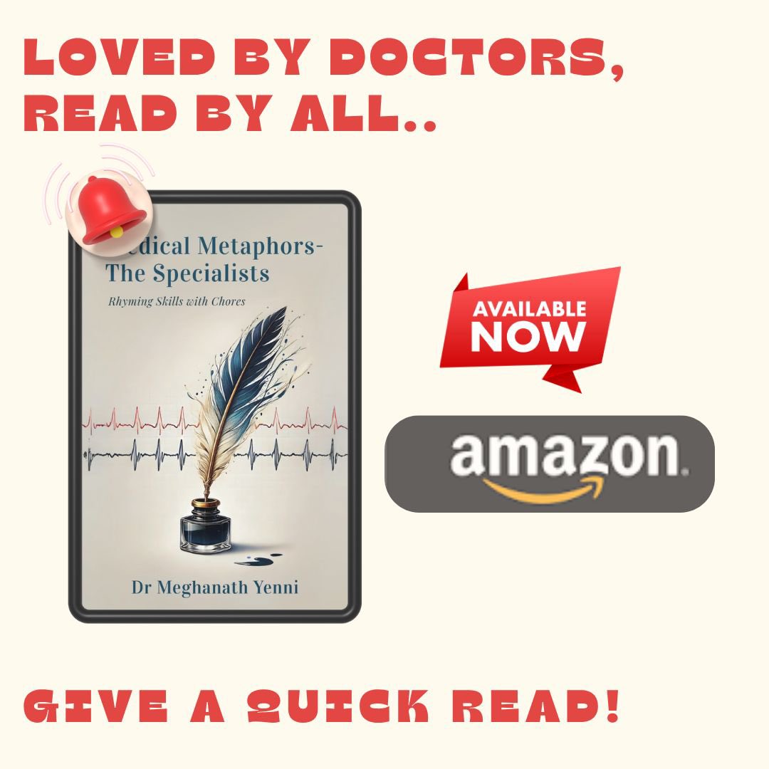 dr_MNY's tweet photo. ✨ A doctor’s take on medicine — through metaphors!
Rated ★4.6 on Amazon, #MedicalMetaphors is a fun, one-hour read that reimagines every specialty with wit and wordplay.
Read it.Share your thoughts.
🔗 https://t.co/HpoTCs23Vi
#DoctorsWhoWrite #QuickReads #BookRecommendations #MedicalHumour