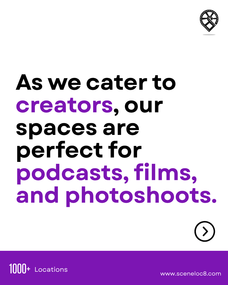 sceneloc8's tweet photo. Discover why creators choose SceneLoc8—no hidden fees, verified spaces, and instant enquiries. Explore your perfect location today! 🌟🎥📸

#SceneLoc8 #LocationsForCreators #VerifiedSpaces #PodcastStudios #PhotoShootLocations #FilmLocations #CreatorSpaces #NoHiddenFees https://t.co/ZqCUqvrYqt