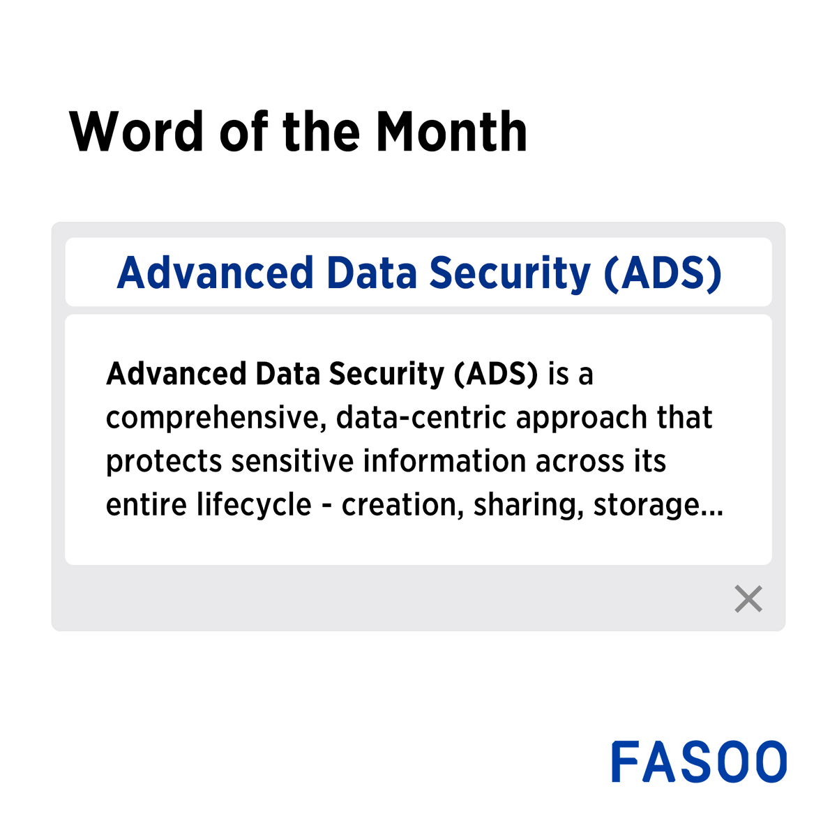Fasoocom's tweet image. [Word of the Month] Advanced Data Security
Today’s threats demand more than basic protection. Advanced Data Security brings together Zero Trust, persistent policy enforcement, and full data visibility across the lifecycle.
&amp;gt;&amp;gt; en.fasoo.com/glossary/

#AdvancedDataSecurity #Fasoo