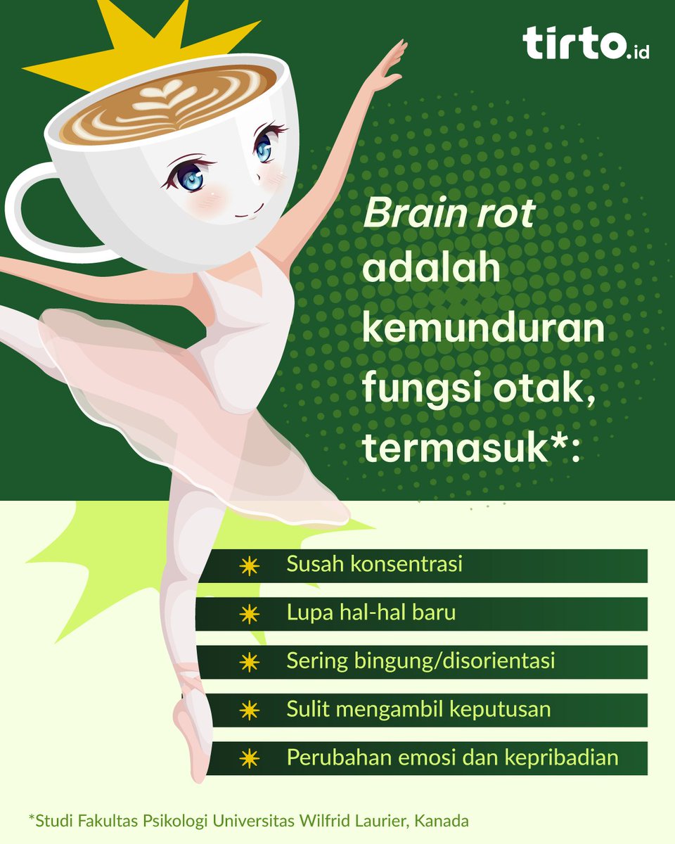 TirtoID's tweet image. Rata-rata orang menghabiskan waktu hampir 7 jam di depan layar. Konten receh yang dikonsumsi tanpa henti ini bisa memicu brain rot yang menggerus kemampuan berpikir dan fokus kita. Yuk mulai atur waktu layar dan beri jeda sehat untuk otak.

#BrainRot #Doomscrolling