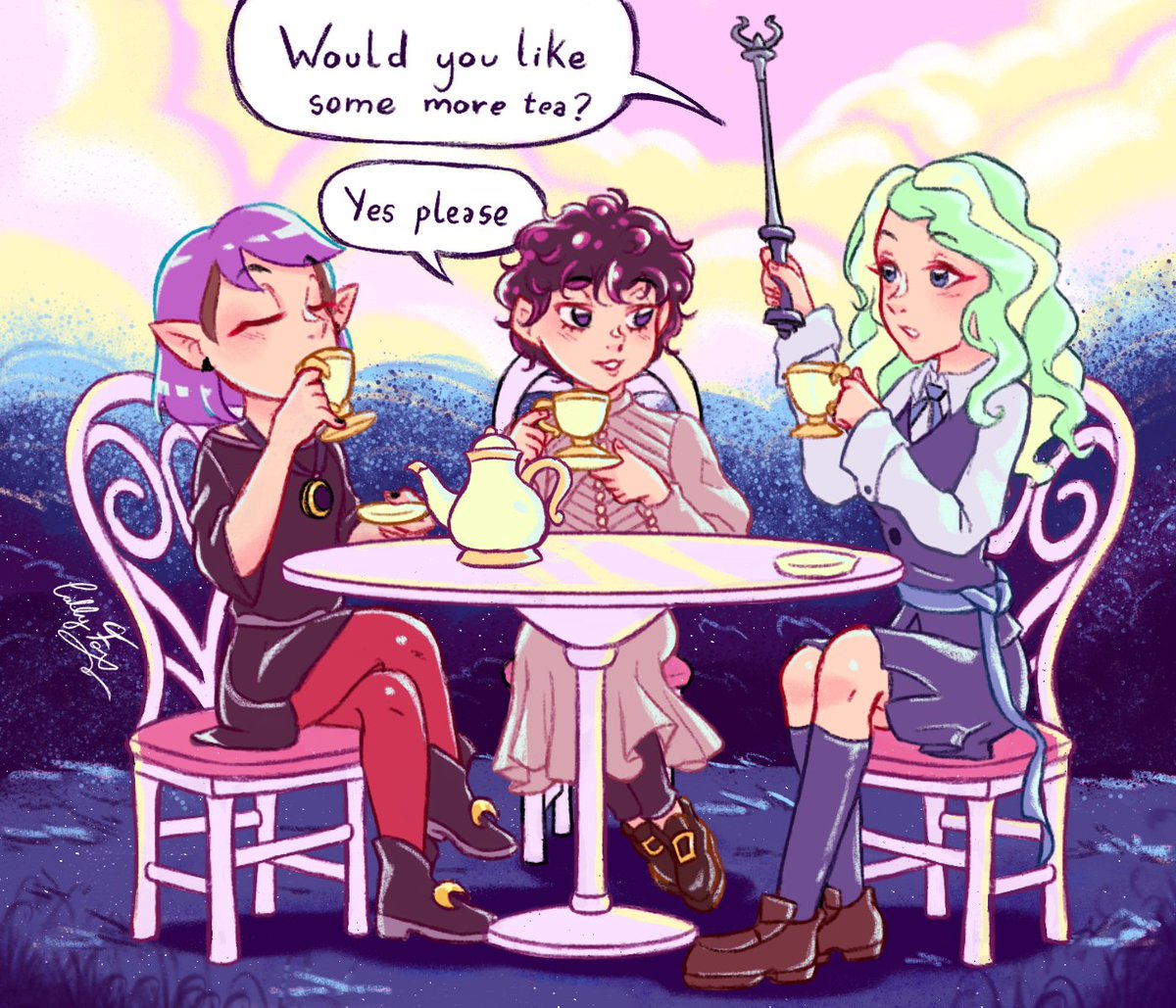 F0xy1212's tweet image. #LGBTQIAHappyPrideMonth #toh #LWA_jp #atelierofwitchhat 
A witch tea party with the most sophisticated lesbians