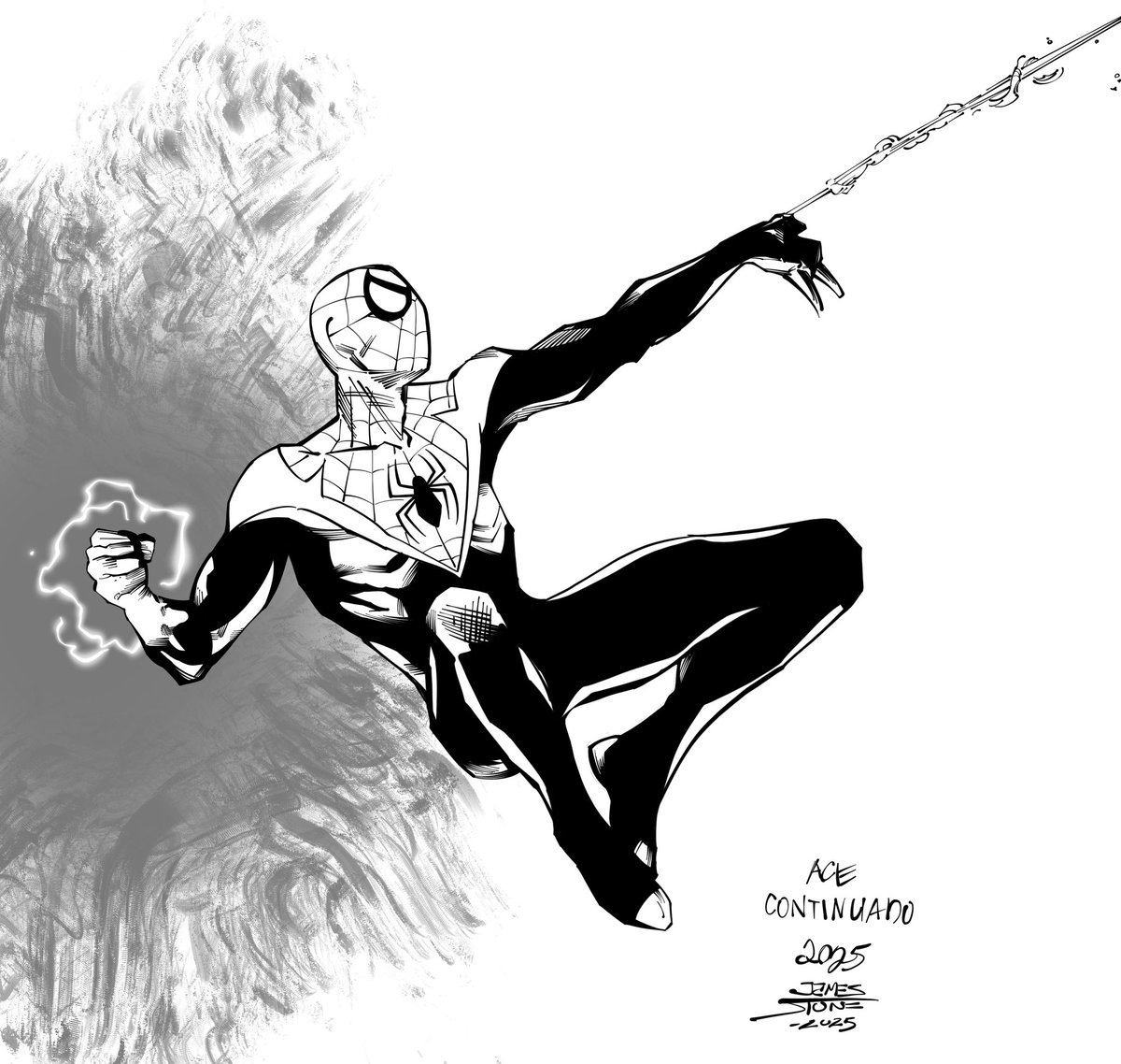 JamesLeeStone's tweet photo. #AceContinuado #MilesMorales #SpiderMan my @Procreate #inks & #colors #practice https://t.co/YqdgZHqyPM