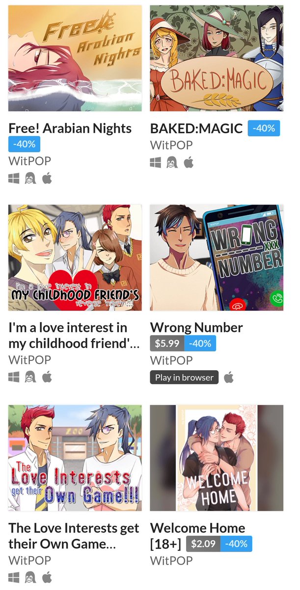 Happy Pride Month 🎉  

Hope everyone's celebrating somehow. I'll be buying MMromance books. 📚

To help you celebrate, I've got a month-long sale up on itchio where you can get 40% off my entire catalogue! ✨

Spread the love! 💖 

itch.io/s/153689/pride…

#pridemonth