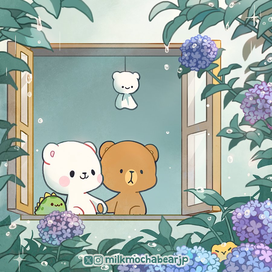 milkmochabearjp's tweet photo. 日本アカウント限定の描き下ろしイラストです！
☔🌦️🌈🩵💜

#milkandmocha
#milkmochabear
#ミルモカ
#梅雨 https://t.co/jDERJ64e3n