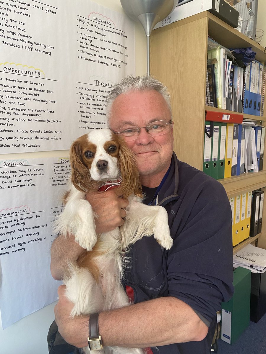 It’s #volunteersweek and ⁦<a href="/CosgroveCare/">Cosgrove Care</a>⁩ want to shine light on the incredible people who give their time and talents. Donny Lyons is co chair of our Board and a fantastic supporter of all we do. Betsy his dog brings joy to all. ⁦<a href="/SusanEMcAneney/">Susan McAneney</a>⁩ ⁦<a href="/vaerenf/">Voluntary Action East Renfrewshire</a>⁩
