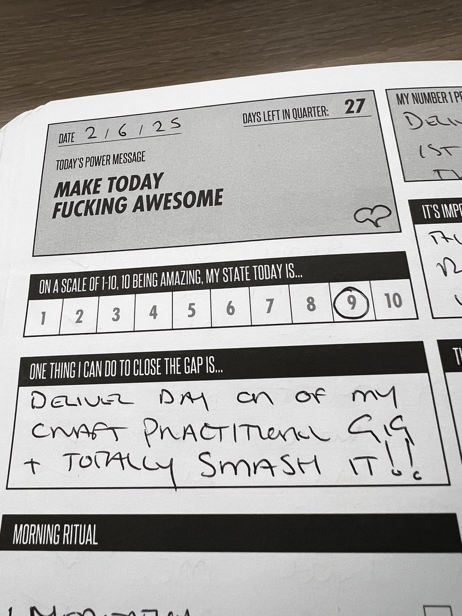 GBMC73's tweet image. 🤓 Lets Go Legends 🥰 Happy Monday and I’m sending loads of LUV ❤️

👉🏻 Journaling done ✅ Mission control all set for CRAFT Training &amp;amp; today is gonna be #Epic ⚡️🔥🤓 

🤓 Dogs 🐶 walked and gonna live todays Paul Mort #PowerMessage ….. 💥 

👉🏻 “Make today Fucking awesome” 🤓