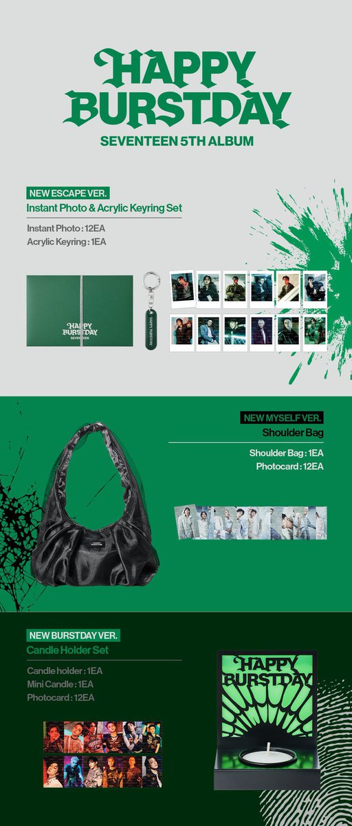 🌙 OPEN PO SEVENTEEN 10th ANNIVERSARY B-DAY Party Official Merchandise 🌙

✨Instant Photo + Acrylic Keyring set 275k dp 150k (est 100gr)
✨Shoulder bag set 740k dp 500k (est 400gr) 
✨Candle Holder set 420k dp 330k  (est 300gr)

✅ Est BERSIH INA HC
✅ GO
📍JKT

dm for order!
