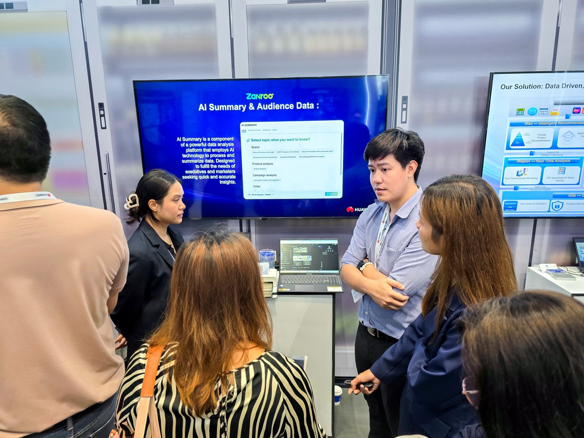 สิ้นสุดงาน Huawei Thailand Digital &amp; AI Summit 2025 อย่างสวยงาม 

ขอขอบคุณผู้เข้าร่วมงานทุกท่านที่มาสัมผัสนวัตกรรม AI ล่าสุดจาก Zanroo พร้อม concept 'OmniEngage 360' ที่จะเปลี่ยนโฉมหน้าการทำงานด้าน Social Insights และ AI Interactions
การแลกเปลี่ยนความคิดเห็นและโซลูชันใหม่ๆ