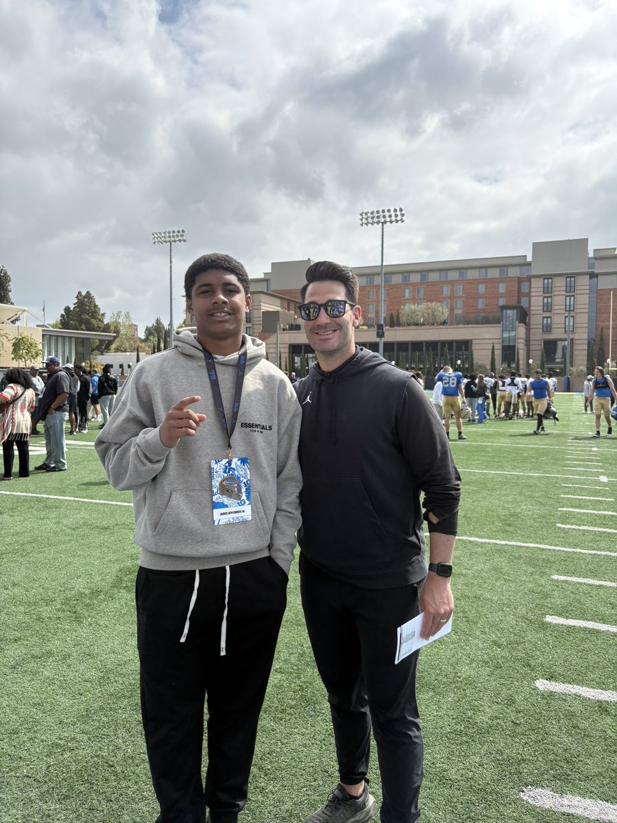 Jarvis Jr. (@jarvisjr_3) on Twitter photo Excited to be heading back to <a href="/UCLA/">UCLA</a> for their <a href="/UCLAFootball/">UCLA Football</a> #ProspectCamp June 17 to show off my skills and compete vs some of the nations best #QBs 🟡🔵 #GoBruins
<a href="/CoachWeev_Goat/">Coach Weev</a> <a href="/Coach_Geechie/">Coach Will</a> <a href="/Coach_Clay7/">Coach Clay</a> <a href="/BarstowFTBL/">Barstow Football</a> <a href="/GregBiggins/">Greg Biggins</a> <a href="/CoachTSunseri/">Tino Sunseri</a> <a href="/DeShaunFoster26/">DeShaun Foster</a> Excited to be heading back to <a href="/UCLA/">UCLA</a> for their <a href="/UCLAFootball/">UCLA Football</a> #ProspectCamp June 17 to show off my skills and compete vs some of the nations best #QBs 🟡🔵 #GoBruins
<a href="/CoachWeev_Goat/">Coach Weev</a> <a href="/Coach_Geechie/">Coach Will</a> <a href="/Coach_Clay7/">Coach Clay</a> <a href="/BarstowFTBL/">Barstow Football</a> <a href="/GregBiggins/">Greg Biggins</a> <a href="/CoachTSunseri/">Tino Sunseri</a> <a href="/DeShaunFoster26/">DeShaun Foster</a>