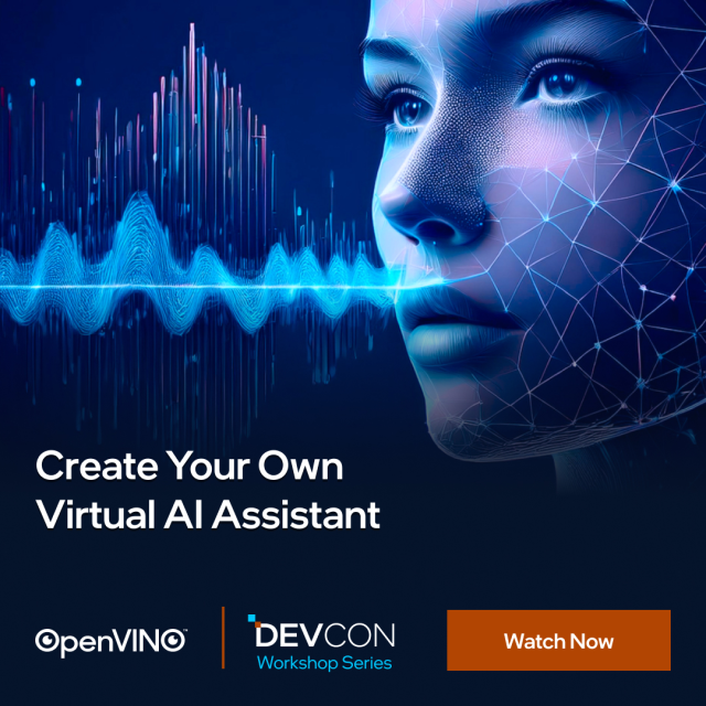 Watch the OpenVINO™ DevCon session “Create Your Own Virtual AI Assistant” on-demand now. Details: web.cvent.com/event/d550a2a7… #IAmIntel