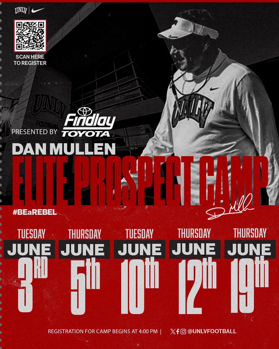 I Will Be Attending This Upcoming Camp At UNLV This Week On June 3rd To Showcase My Talents <a href="/CoachDanMullen/">Dan Mullen</a> <a href="/CoachLogo/">Ricky Logo</a> <a href="/CoachNateOishi/">Nathaniel Oishi</a> <a href="/PrepRedzoneNV/">Prep Redzone Nevada</a> <a href="/BrandonHuffman/">Brandon Huffman</a> <a href="/ZReyes_PRZ/">Zack Reyes</a> <a href="/AlexWright1028/">Alex Wright</a> <a href="/BlairAngulo/">Blair Angulo</a> <a href="/GregBiggins/">Greg Biggins</a> <a href="/MikeHughesII/">Mike Hughes II</a> <a href="/Coach_JDAlex/">JD Alexander</a> <a href="/Nextup2success/">📈Gabe(The Real)〽️cCoy</a> <a href="/ChuckW_8/">Chuck🎱</a>