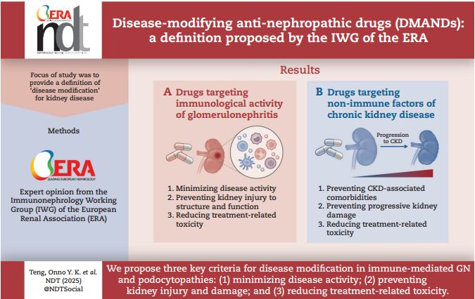 Now open access in the June edition of <a href="/NDTsocial/">NDT</a>

Disease-modifying anti-nephropathic drugs (DMANDs)—a definition proposed by the IWG of ERA 

🧐Not all drugs that reduce UPCR may be disease-modifying. SGLT2i are a DMAND only for GN-related CKD.

academic.oup.com/ndt/article/40…