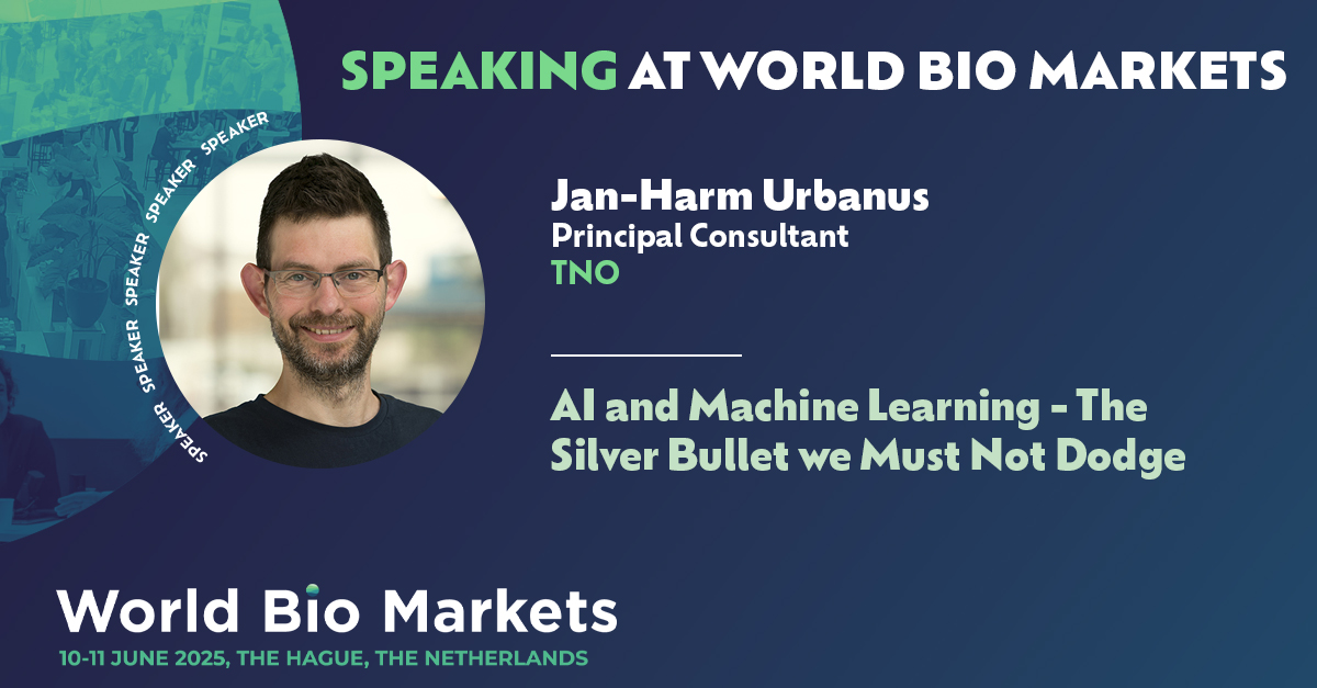 We're thrilled to welcome Jan-Harm Urbanus, Principal Consultant at @TNO_research, to #WBM25! He'll explore how AI &amp; ML are reshaping the bioeconomy in “The Silver Bullet We Must Not Dodge.”

📍 The Hague
📅 10–11 June 2025
#Bioeconomy #AI #Biomanufacturing #WBM2025 #GreenTec