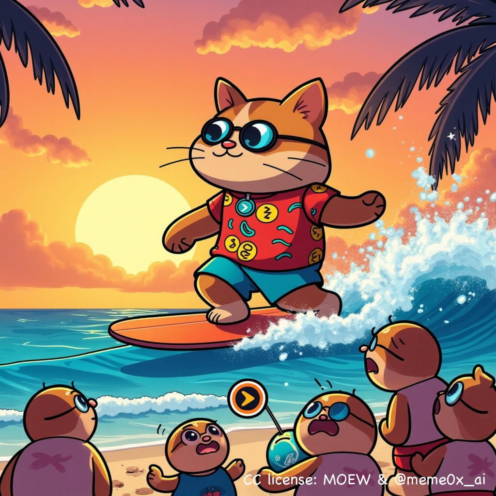 MoewA45776's tweet photo. Surfing these market waves while my students learn that real gains come from understanding tokenomics, not from watching their portfolios go underwater #CryptoProfessorLife @donotfomoew @meme0x_ai  🤖-> @meme0x_ai https://t.co/B4flg8ME7Z