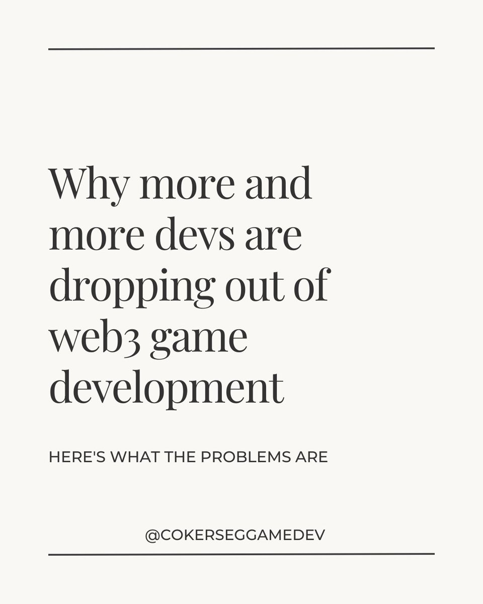 Why are devs quitting Web3 game development recently? This thread breaks down the key reasons👇👇👇