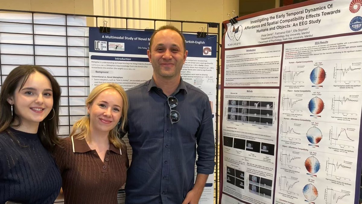 SCANLabKU's tweet image. 🗣 Last week, we had the opportunity to present our research at two different conferences!
🧠We presented our poster at the 23rd National Neuroscience Congress in İzmir on May 30th, and at the 11th International Symposium on Brain and Cognitive Science in Istanbul, on June 1st!