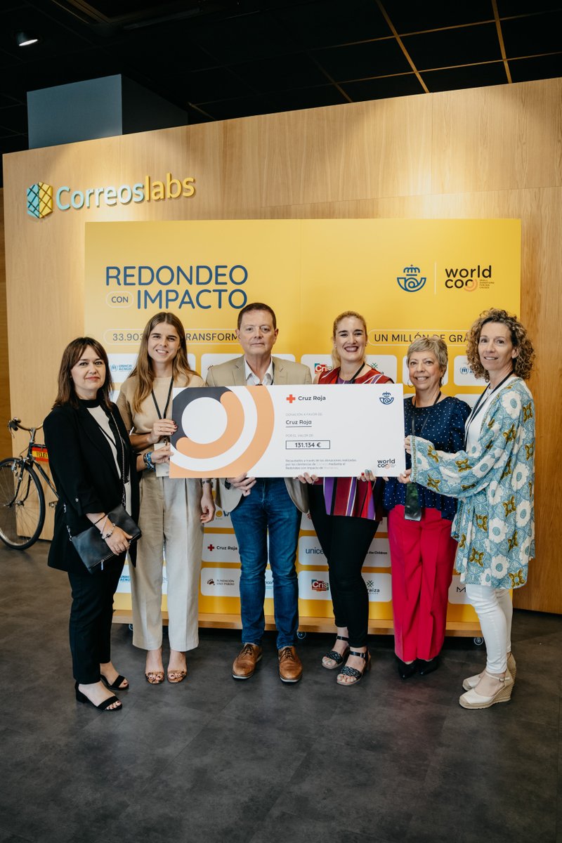 💶 <a href="/Correos/">Correos</a> y <a href="/worldcoo/">Worldcoo</a> celebran 1M€ recaudados vía redondeo #solidario

🫂 Un modelo de #microdonación que apoya a #ONG grandes y pequeñas con la colaboración ciudadana

📍El evento reunió a <a href="/CruzRojaEsp/">Cruz Roja Española</a>, <a href="/ayudaenaccion/">Ayuda en Acción</a>, #Condis, <a href="/Ticketmaster/">Ticketmaster</a>, entre otras...