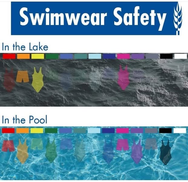 GrandChuteFire's tweet image. Before you head to the pool or lake this summer, think about what color swimsuit your child is wearing.  Highly visible swimwear can make it easier to spot someone underwater &amp;amp; get help quickly.
#poolsafety #childsafety #watersafety  #drowningprevention #NationalSafetyMonth #NSM