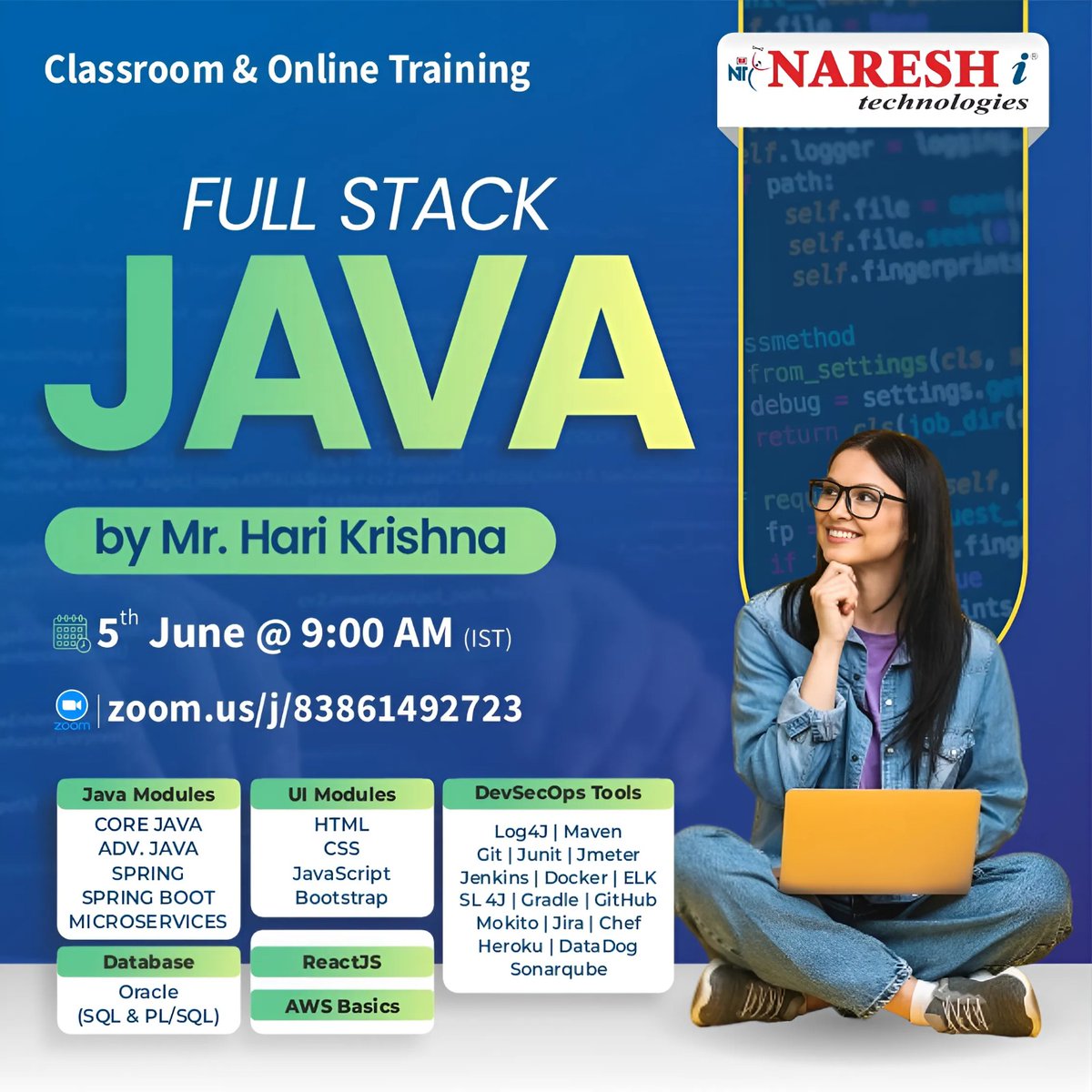 JNareshit511's tweet photo. 🔴 Classroom &amp; Online Training in Ameerpet Branch 
👉 Join our Core Java &amp; Full Stack JAVA Training
✍️ Registration Link: https://t.co/Gr8UeIiOXk
👉 New Batch Details:
Date: 5th June 2025
Time: 9:00 AM to 10:30 AM
#codinglife #education #technology #code #programmingstudent #pr https://t.co/S6oQHH5VCf